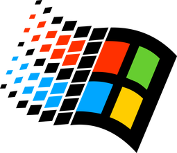 bobbing transparent image of the Windows 95 logo